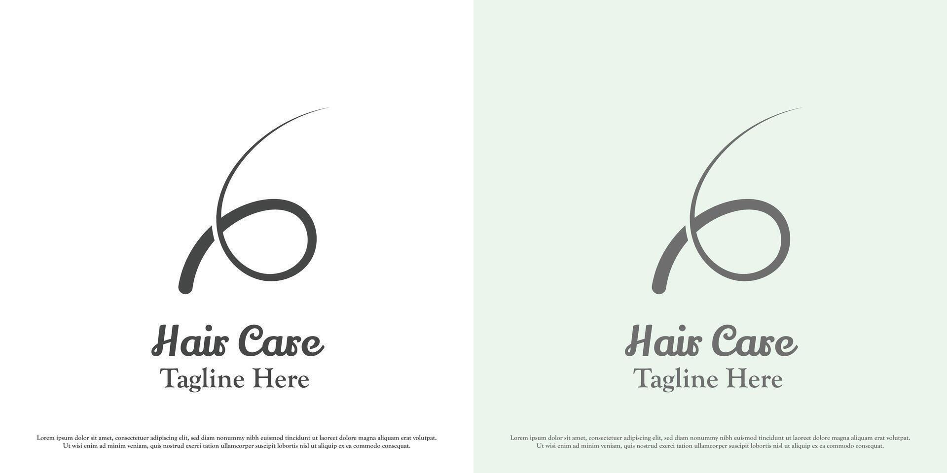 Haar Pflege Logo Design Illustration. Silhouette von Haar Tonic Barbier kreisförmig Schönheit Spa Salon weiblich Mode Geschäft Kunst. einfach Symbol Symbol minimal minimalistisch Luxus modern Glanz elegant. vektor