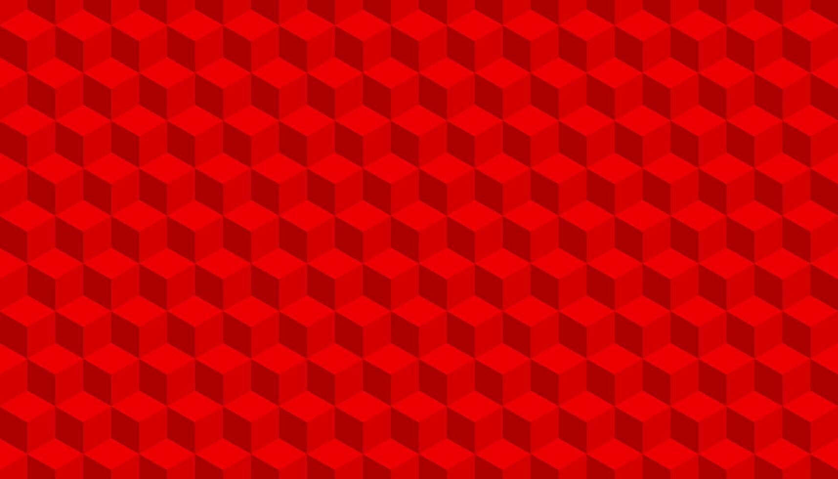 3d Würfel Muster rot Hintergrund. Vektor Illustration
