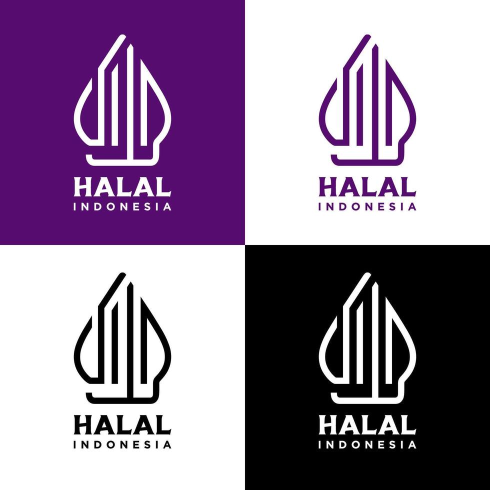 indonesiska halal logotyp ny branding 2022. halal logotyp. halal mat auktoriserad logotyp. vektor