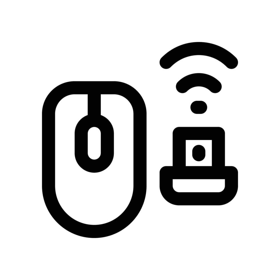 kabellos Maus Symbol. Vektor Linie Symbol zum Ihre Webseite, Handy, Mobiltelefon, Präsentation, und Logo Design.