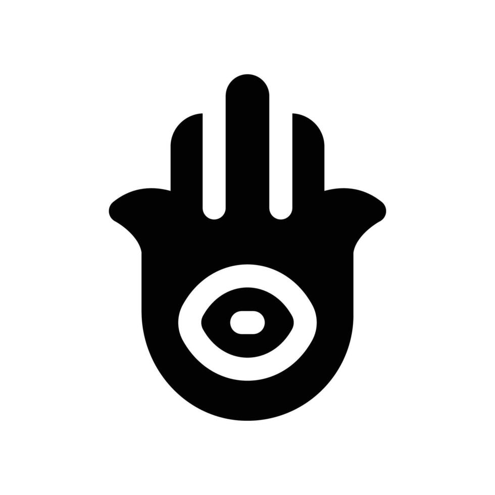 hamsa Symbol. Vektor Glyphe Symbol zum Ihre Webseite, Handy, Mobiltelefon, Präsentation, und Logo Design.