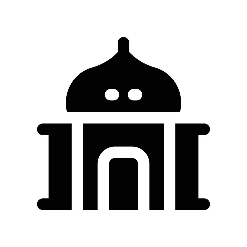 Moschee Symbol. Vektor Glyphe Symbol zum Ihre Webseite, Handy, Mobiltelefon, Präsentation, und Logo Design.