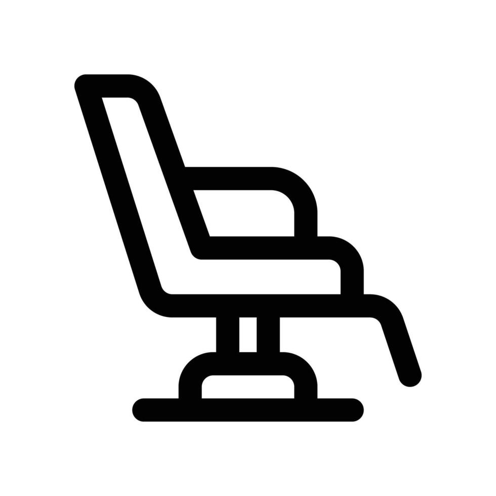 Salon Stuhl Symbol. Vektor Linie Symbol zum Ihre Webseite, Handy, Mobiltelefon, Präsentation, und Logo Design.