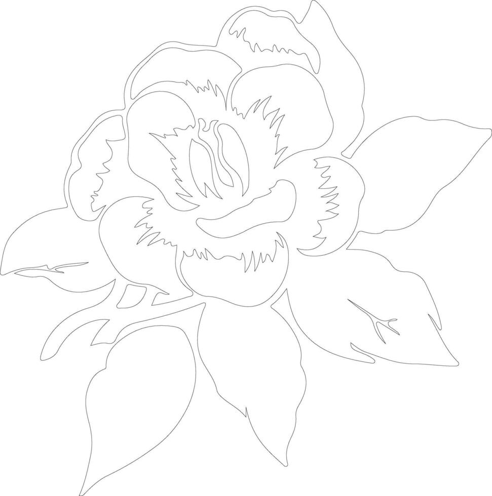 ai genererad gardenia översikt silhuett vektor