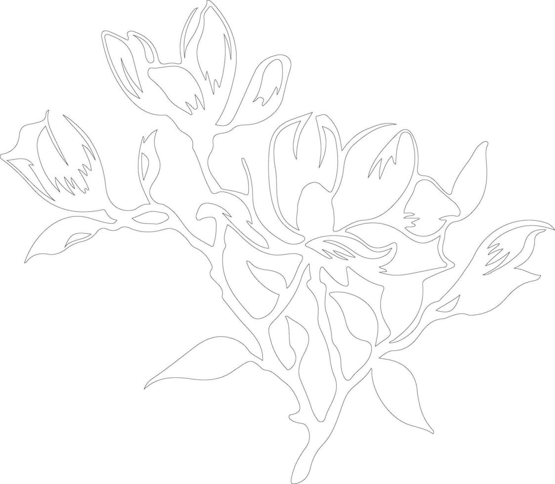 ai genererad magnolia översikt silhuett vektor