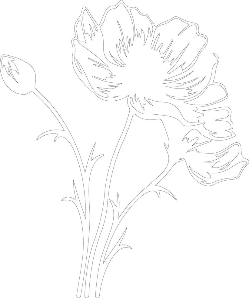 ai genererad pasque blomma översikt silhuett vektor