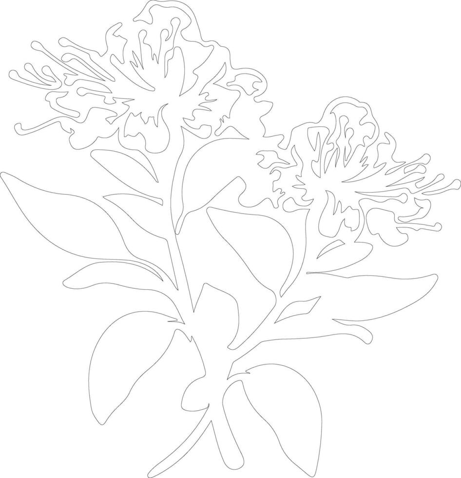 ai genererad rhododendron översikt silhuett vektor