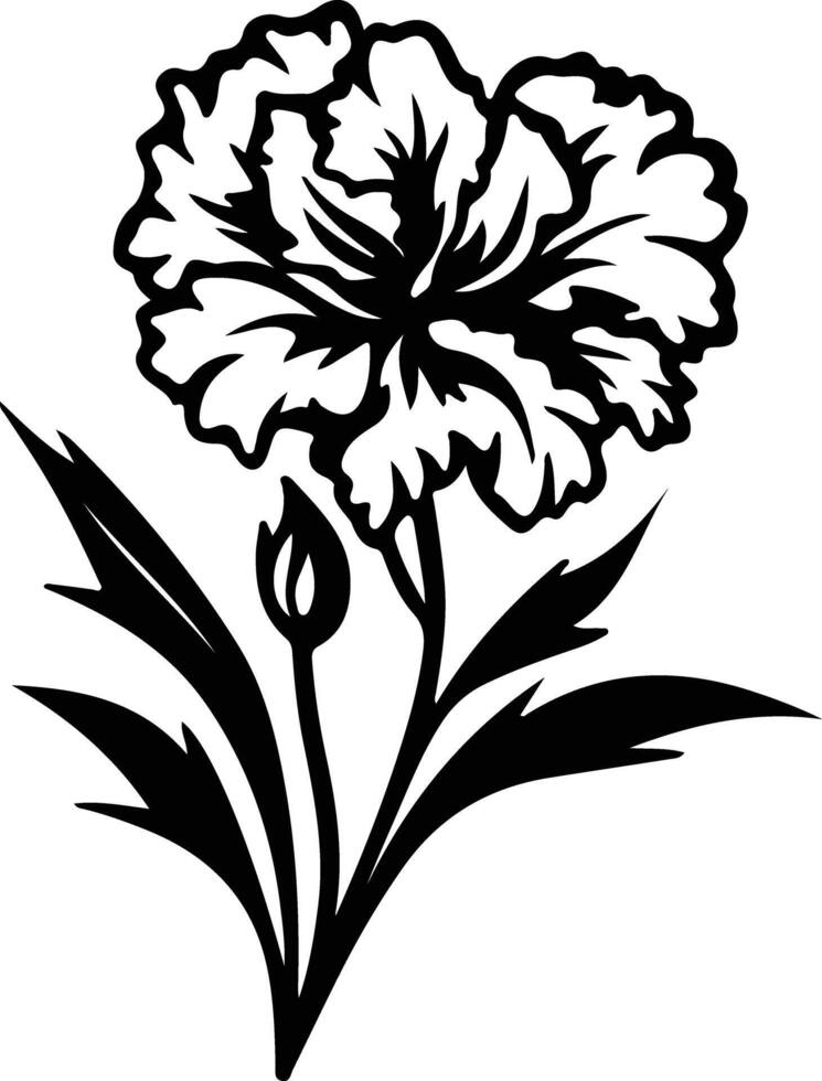 ai generiert Dianthus schwarz Silhouette vektor