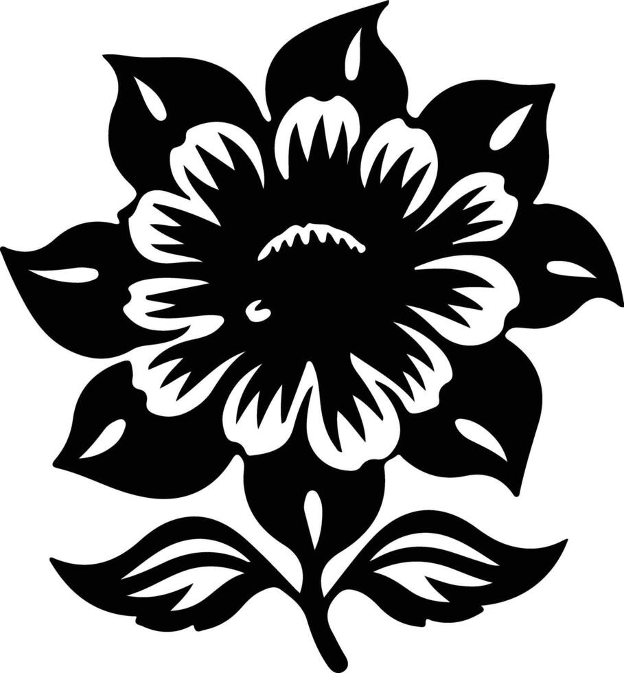 ai generiert Blume schwarz Silhouette vektor