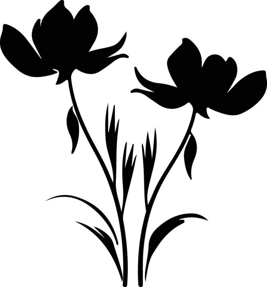 ai generiert pasque Blume schwarz Silhouette vektor