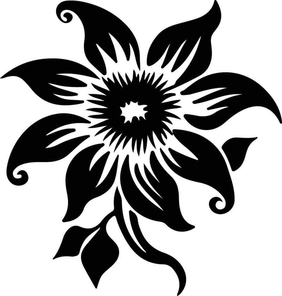 ai generiert Passionsblume schwarz Silhouette vektor