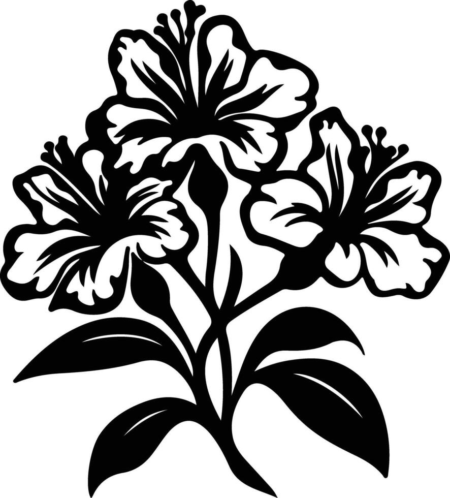ai generiert Rhododendron schwarz Silhouette vektor