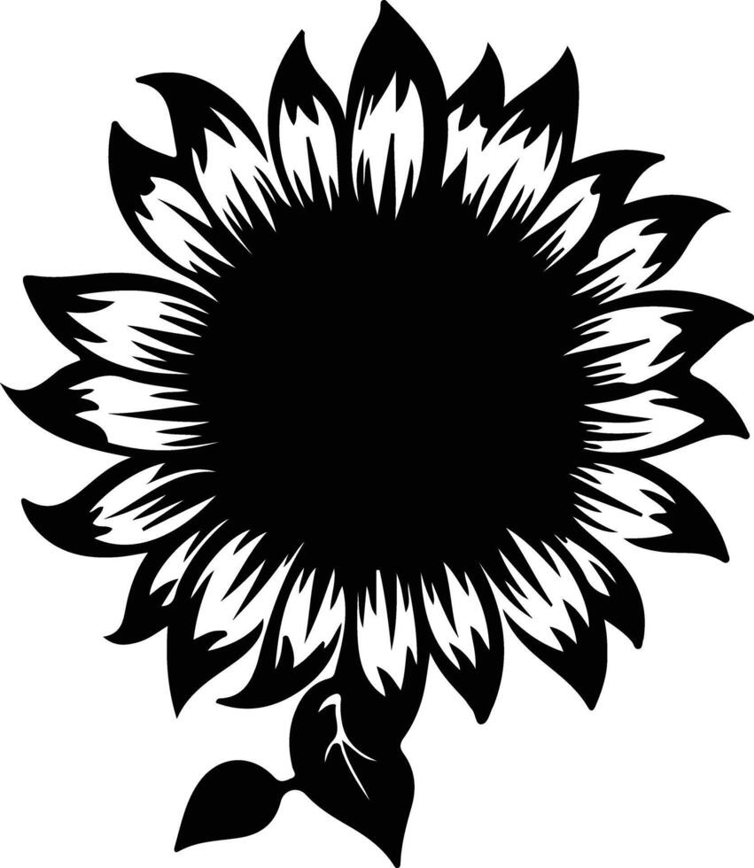 ai generiert Sonnenblume schwarz Silhouette vektor