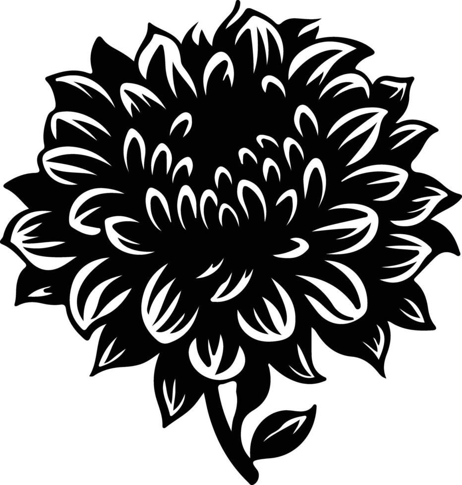 ai generiert Chrysantheme schwarz Silhouette vektor