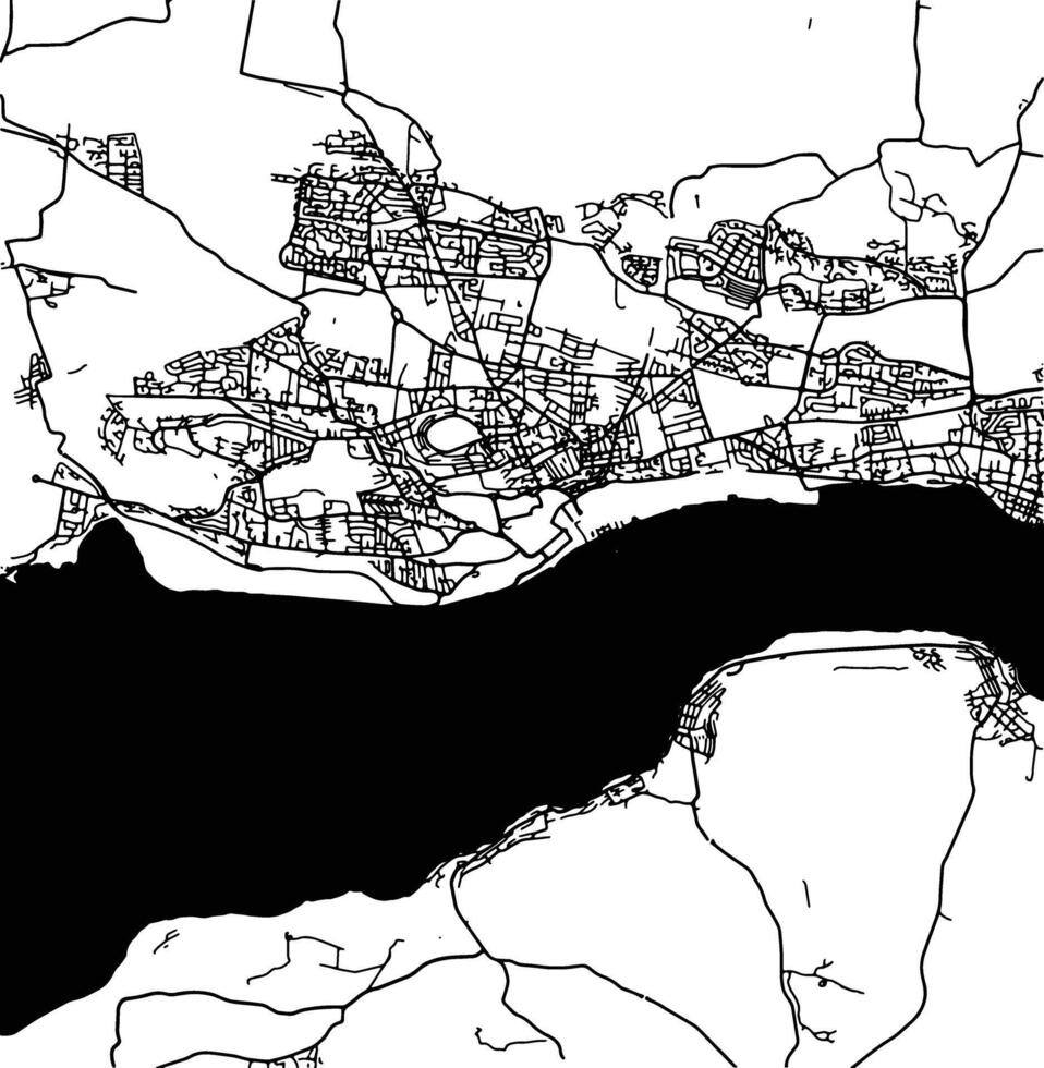 Silhouette Karte von Dundee vereinigt Königreich. vektor