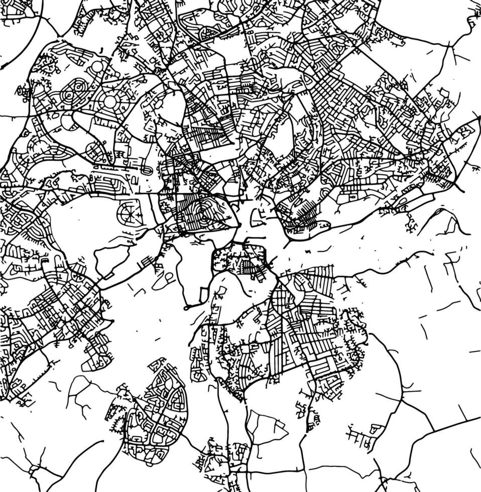 silhuett Karta av Nottingham förenad rike. vektor