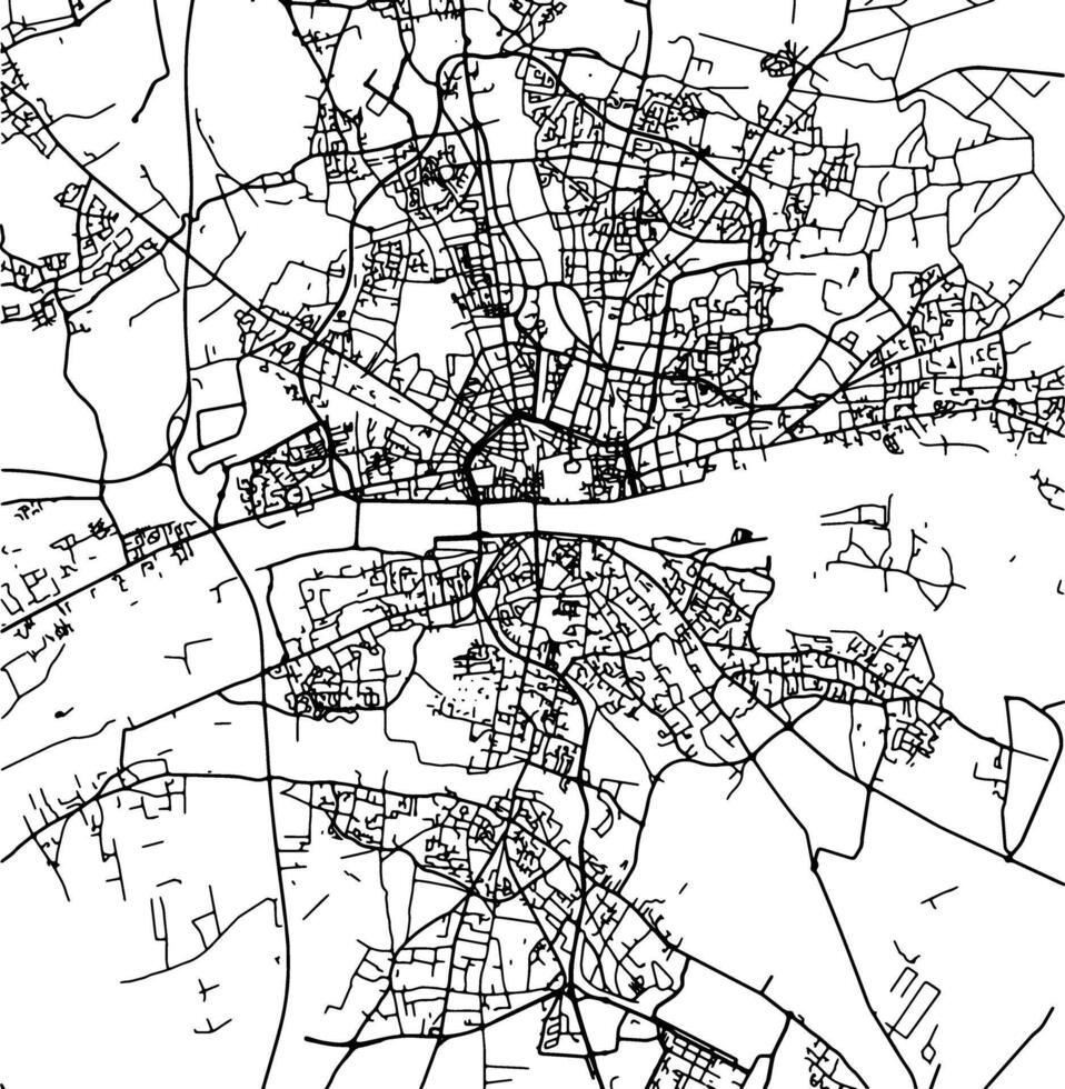 silhuett Karta av orleans Frankrike. vektor