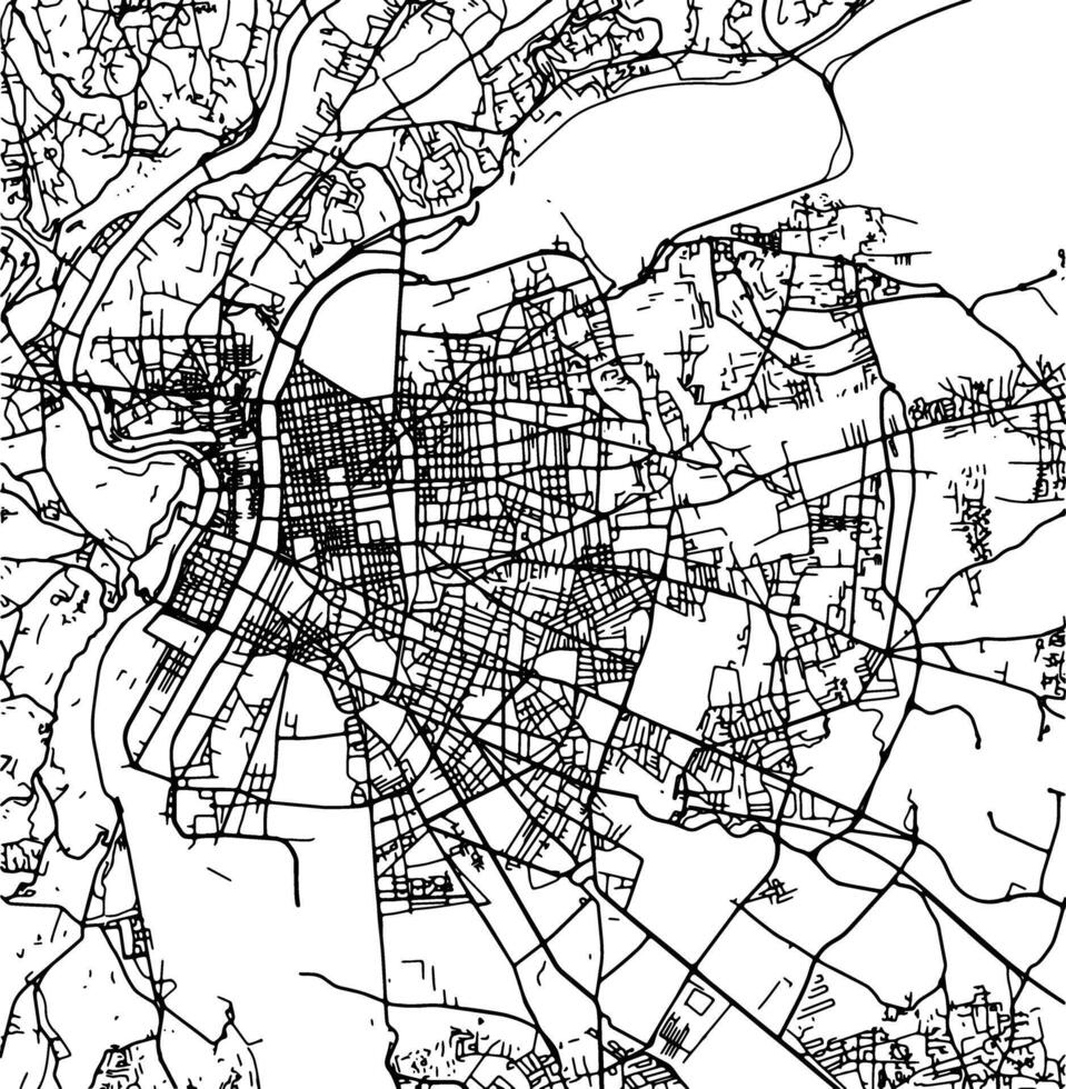 silhuett Karta av villeurbanne Frankrike. vektor