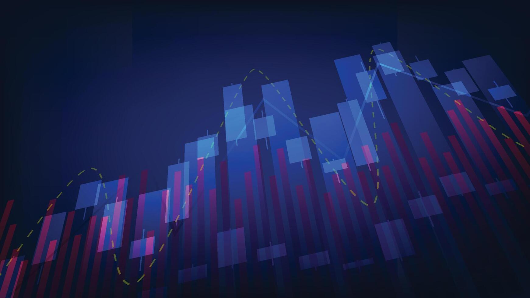 Wirtschaft Hintergrund. Lager Markt Graph mit Bar Diagramm vektor