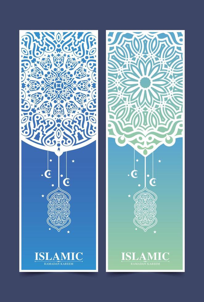 Blau Ramadan kareem Karte Vorlage vektor