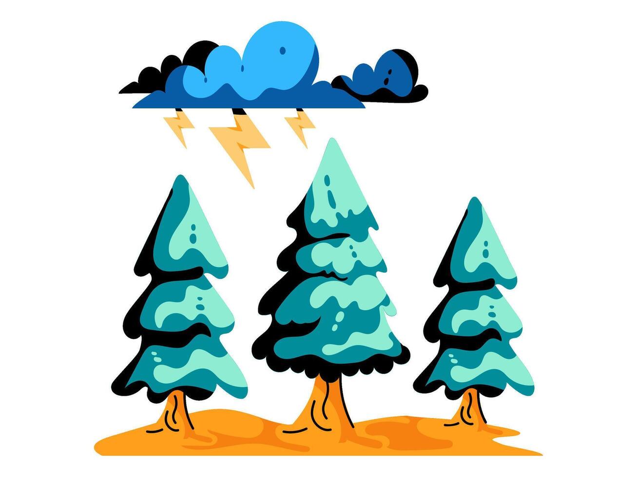Wetter Element Jahreszeit Design mit modern Illustration Klima Konzept Stil zum atmosphärisch Bedingung vektor