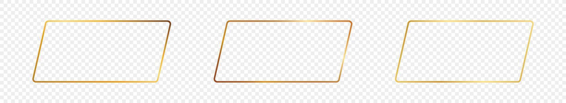 Gold glühend gerundet rechteckig gestalten Rahmen vektor