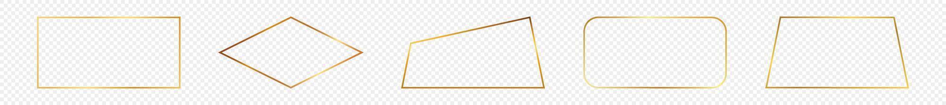guld lysande annorlunda geometrisk form ram vektor