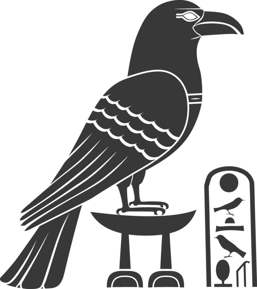 ai genererad silhuett enda gammal egyptisk hieroglyfer symbol logotyp svart Färg endast vektor