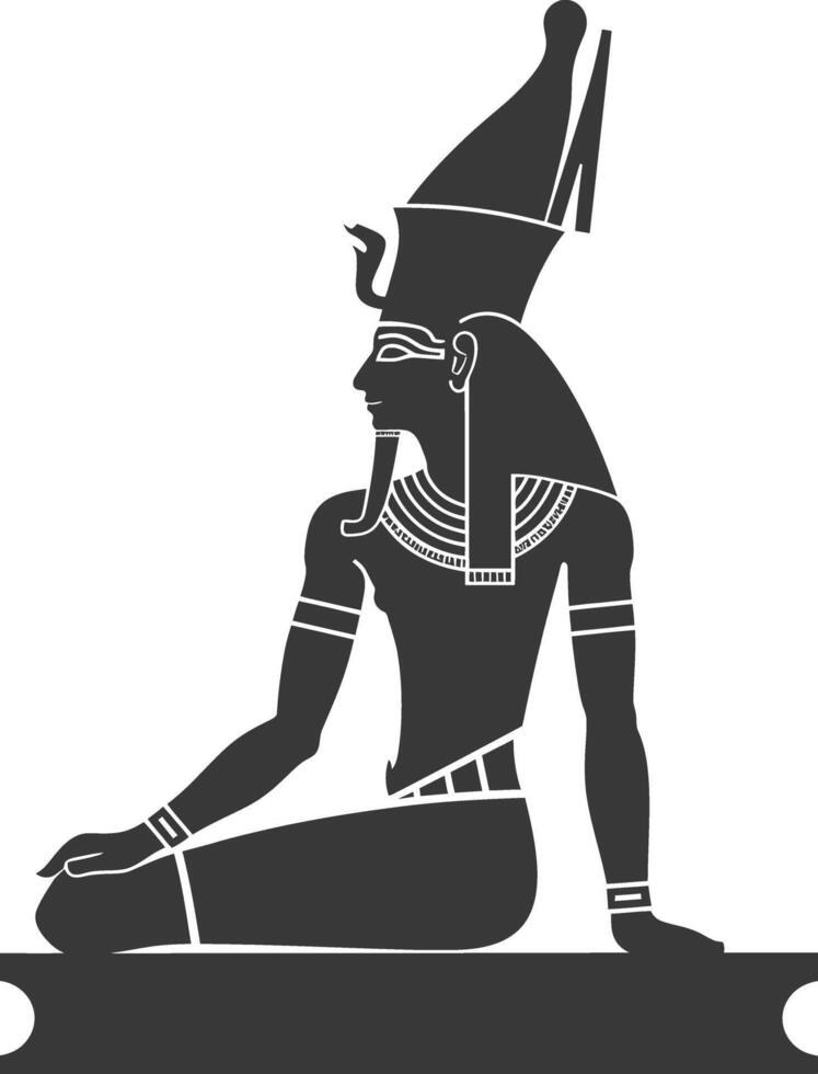 ai generiert Silhouette Single uralt ägyptisch Hieroglyphen Symbol Logo schwarz Farbe nur vektor