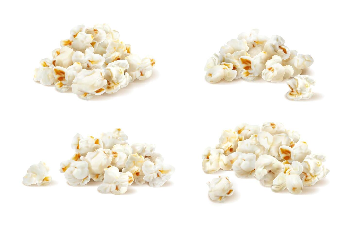 Popcorn Stapel, verlockend Hügel von golden Pop Mais vektor