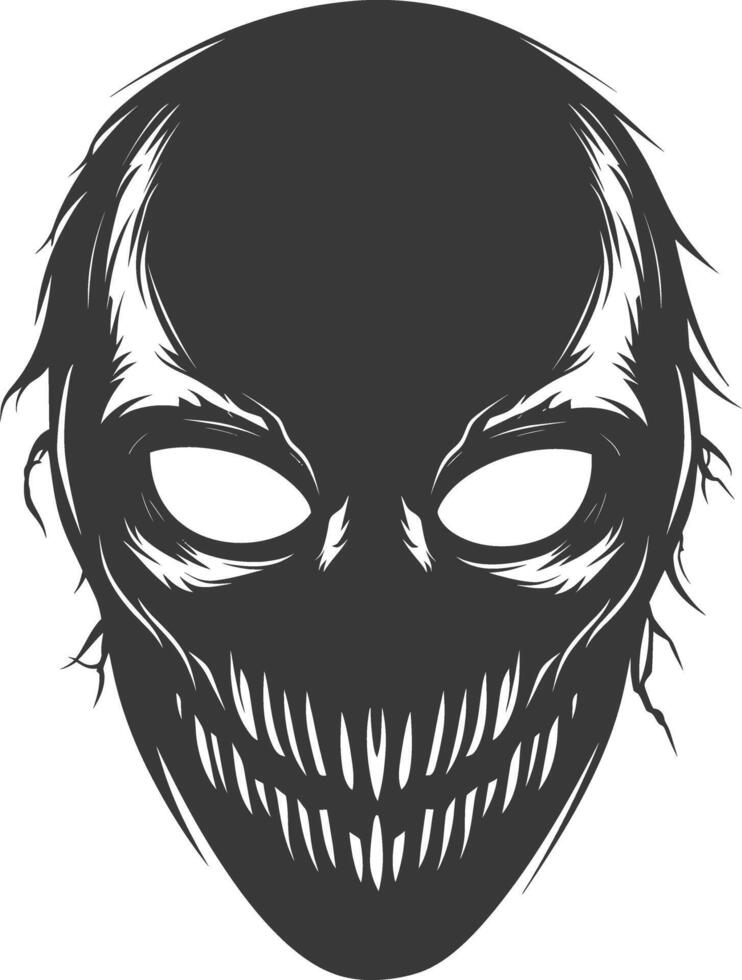 ai genererad silhuett läskigt mask för de maskerad svart Färg endast vektor