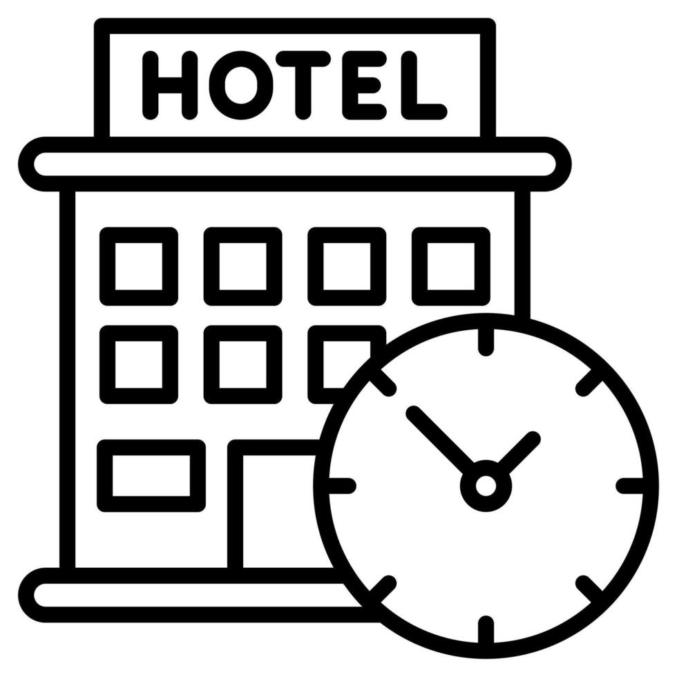 Hotel Reservierungen Symbol Linie Vektor Illustration