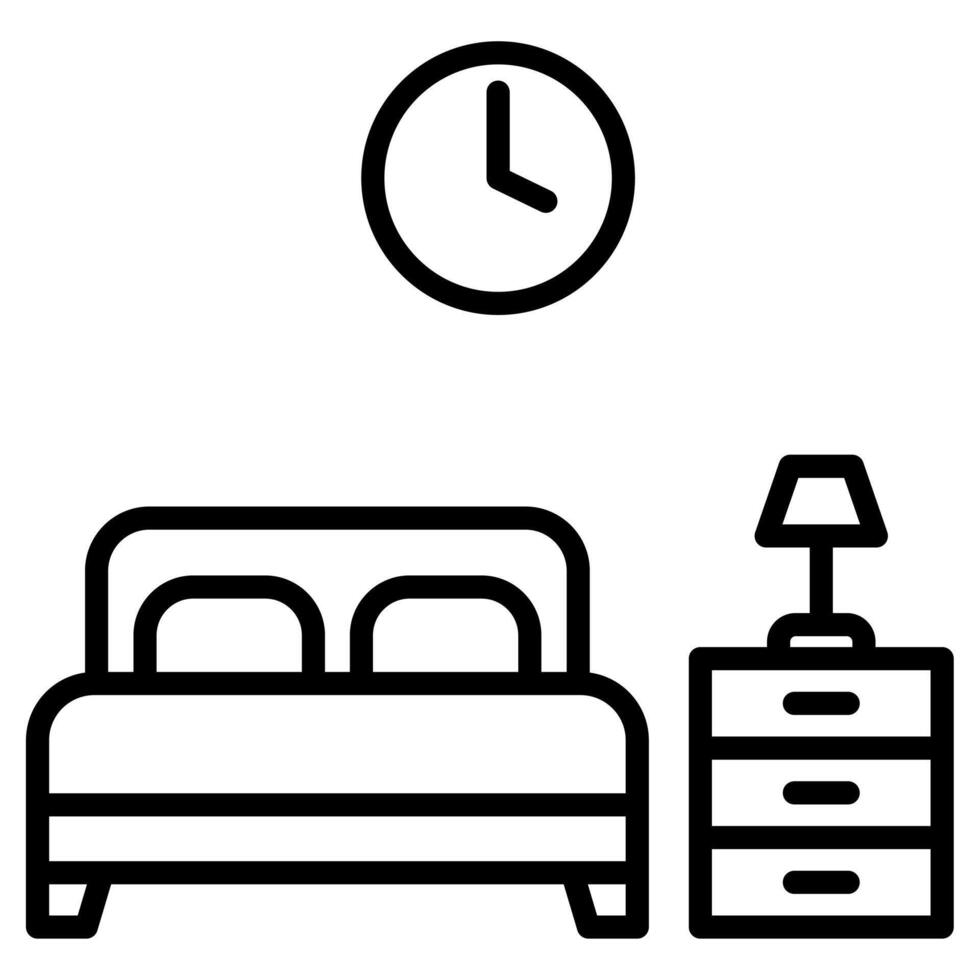 Hotel Zimmer Symbol Linie Vektor Illustration