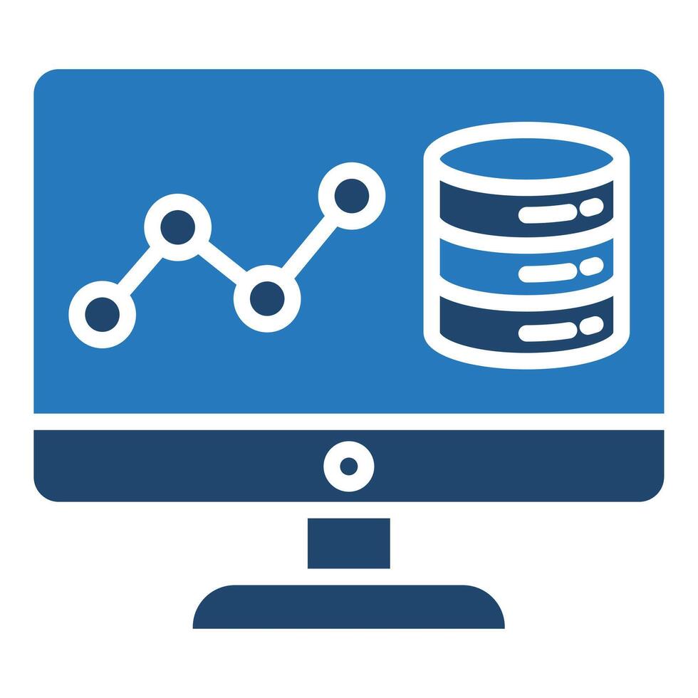 stor data analys ikon linje vektor illustration