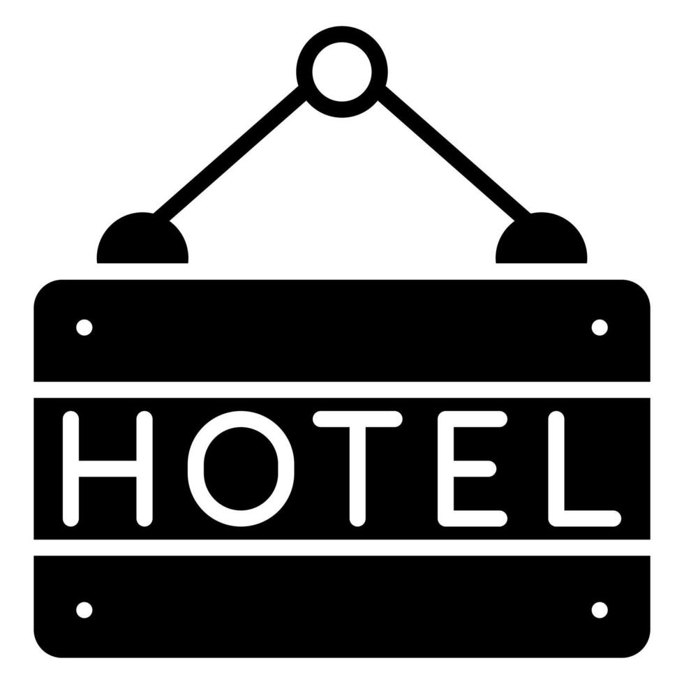 hotell tecken ikon linje vektor illustration