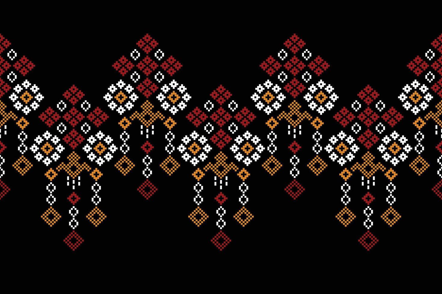 traditionell etnisk motiv ikat geometrisk tyg mönster korsa stitch.ikat broderi etnisk orientalisk pixel svart background.abstract, vektor, illustration. textur, halsduk, dekoration, tapeter. vektor