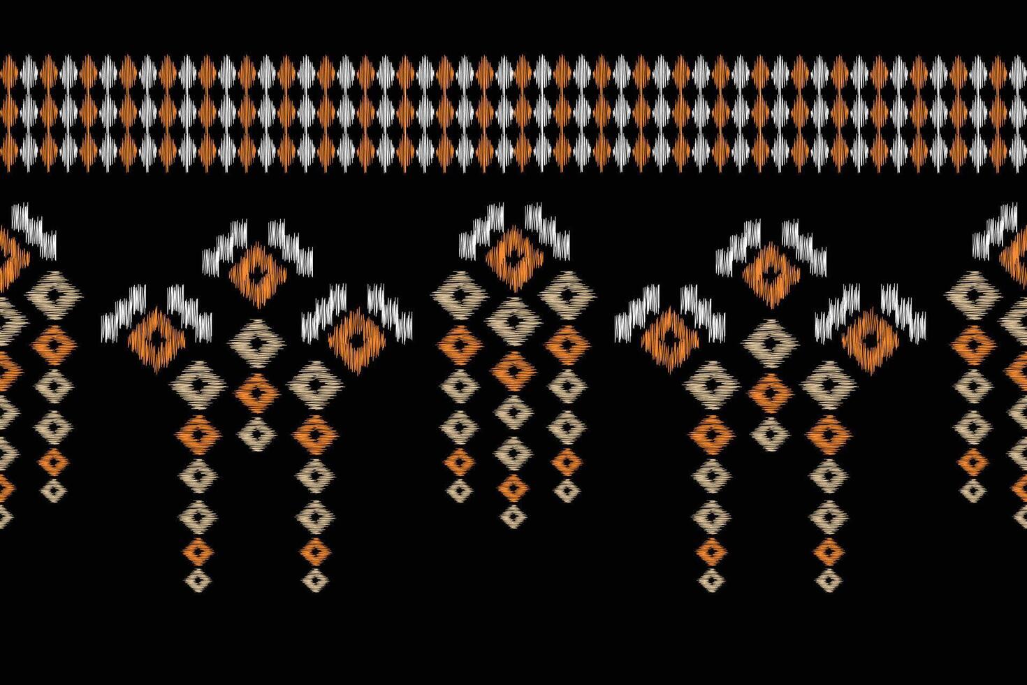 traditionell etnisk ikat motiv tyg mönster geometrisk stil.afrikansk ikat broderi etnisk orientalisk mönster svart bakgrund tapet. abstrakt, vektor, illustration.texture, ram, dekoration. vektor