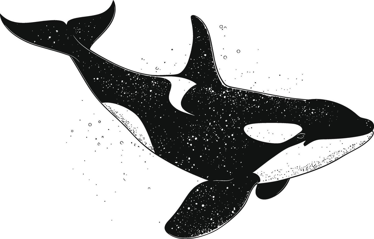 ai generiert Silhouette das Orca oder Mörder Wal schwarz Farbe nur vektor