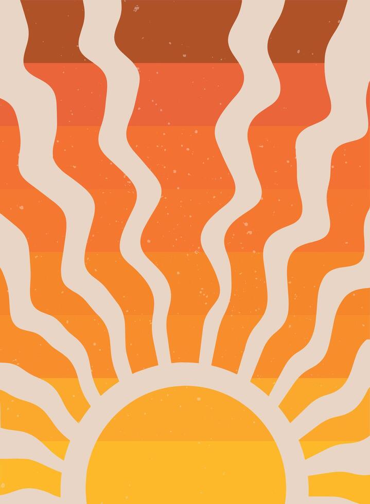 retro Sonne Hintergrund, Poster, Hintergrund, Karte, Abdeckung. groovig Hintergrund mit texturiert Wirkung. Sommer- Urlaube Thema. eps 10 vektor