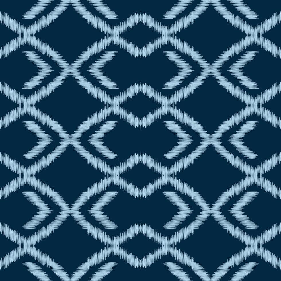 traditionell ethnisch Ikat Motiv Stoff Muster geometrisch Stil.afrikanisch Ikat Stickerei ethnisch orientalisch Muster Blau Hintergrund Hintergrund. abstrakt, Vektor, Illustration. Textur, Rahmen, Dekoration. vektor