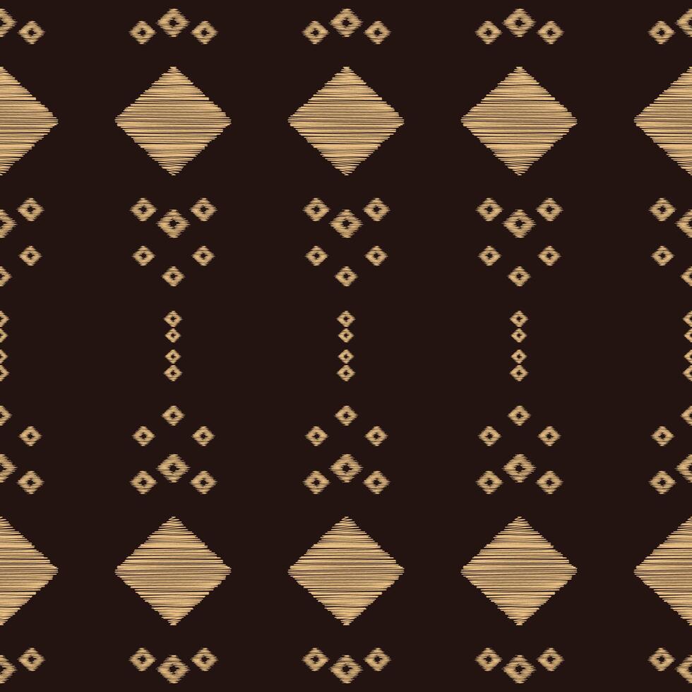 traditionell etnisk ikat motiv tyg mönster bakgrund geometrisk .afrikansk ikat broderi etnisk orientalisk mönster brun bakgrund tapet. abstrakt, vektor, illustration.texture, ram, dekoration. vektor