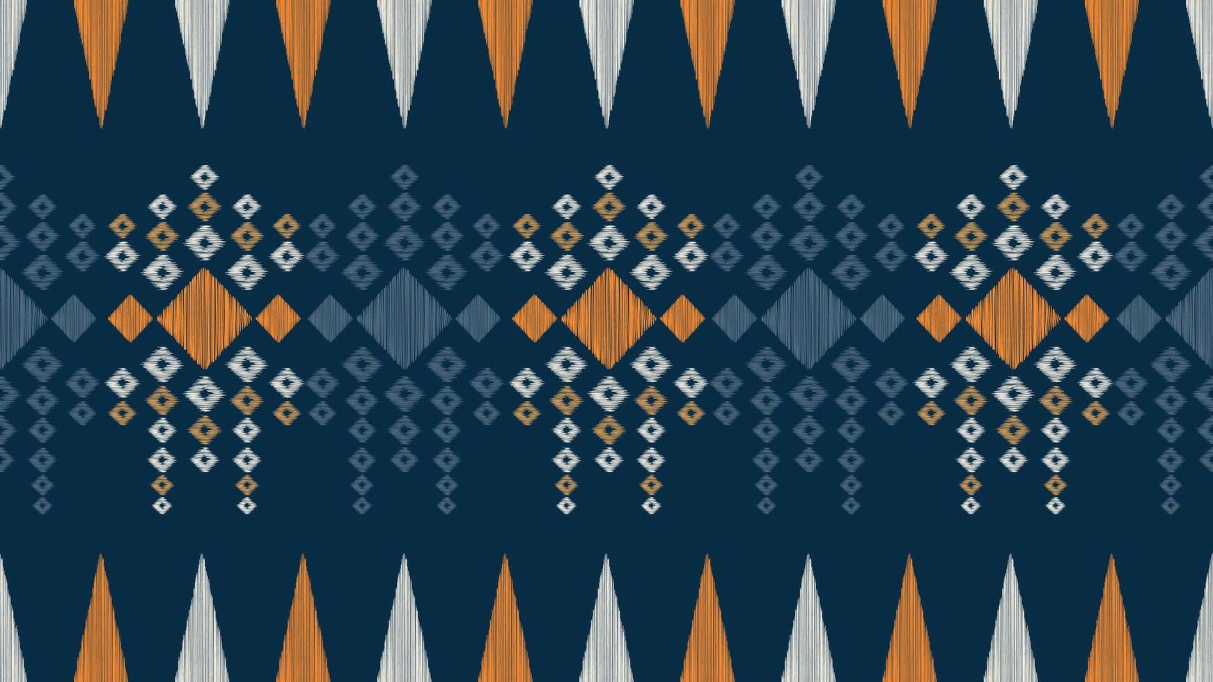 traditionell ethnisch Ikat Motiv Stoff Muster geometrisch Stil.afrikanisch Ikat Stickerei ethnisch orientalisch Muster Blau Hintergrund Hintergrund. abstrakt, Vektor, Illustration. Textur, Rahmen, Dekoration. vektor