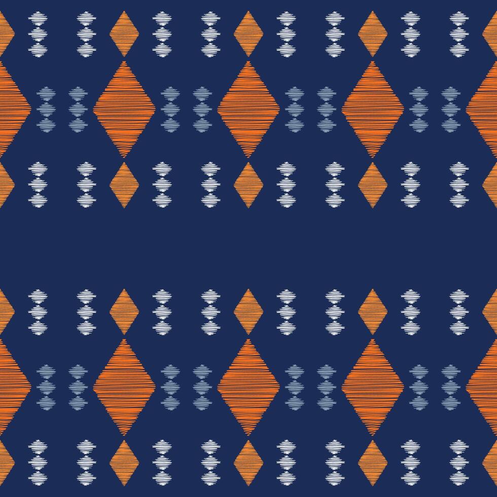 traditionell ethnisch Ikat Motiv Stoff Muster geometrisch Stil.afrikanisch Ikat Stickerei ethnisch orientalisch Muster Blau Hintergrund Hintergrund. abstrakt, Vektor, Illustration. Textur, Rahmen, Dekoration. vektor