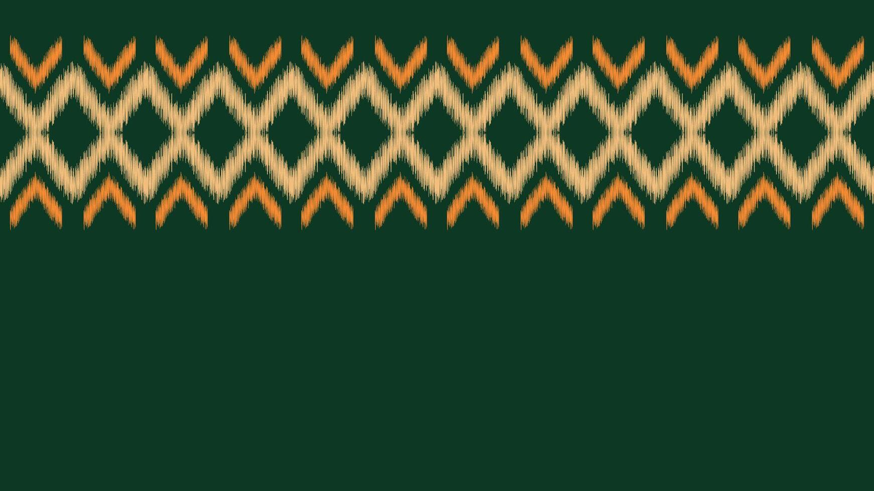 traditionell etnisk ikat motiv tyg mönster geometrisk stil.afrikansk ikat broderi etnisk orientalisk mönster grön bakgrund tapet. abstrakt, vektor, illustration.texture, ram, dekoration. vektor