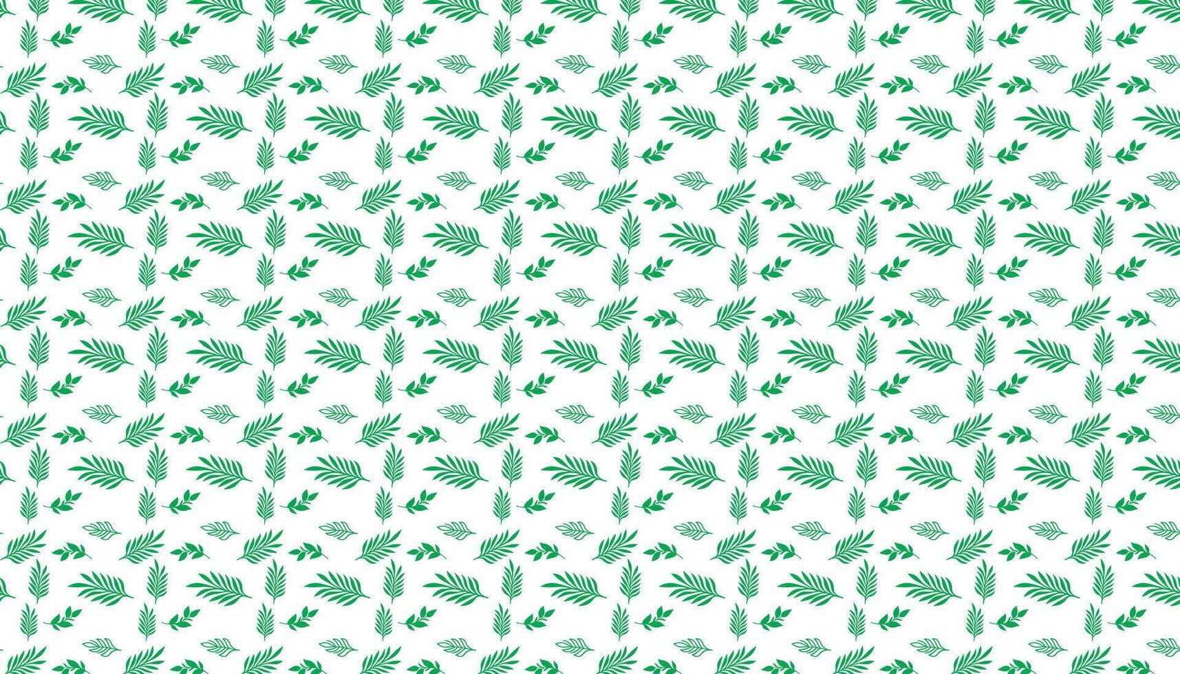 Hand zeichnen Blumen- Blume nahtlos Muster von Grün Blätter Frühling horizontal Stil Vektor Design auf ein Weiß Hintergrund, Vorhang, Teppich, Hintergrund, Kleidung, Verpackung