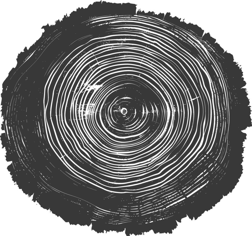 ai generiert Silhouette Baum Ringe Holz schwarz Farbe nur vektor