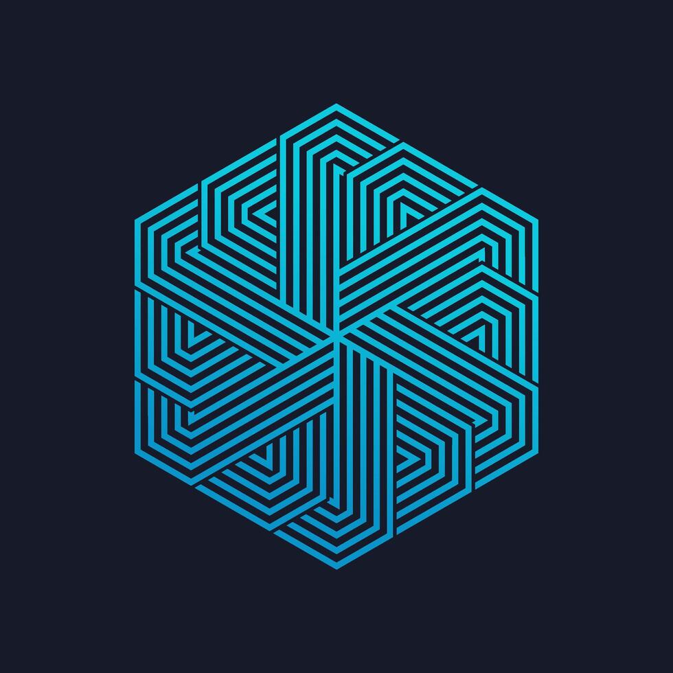 abstrakt Hexagon Logo Design Vektor Illustration