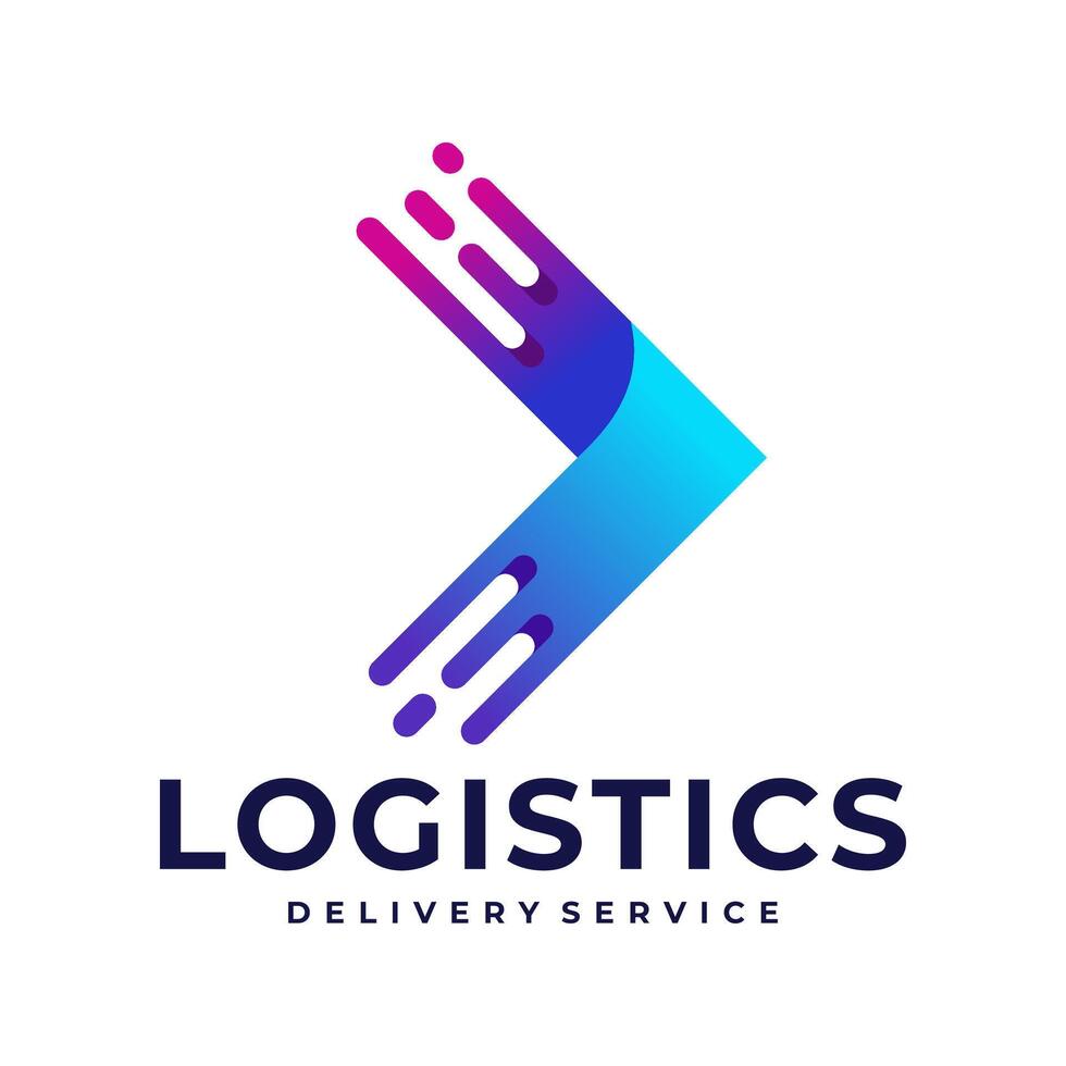 leverans logotyp. uttrycka logistisk kurir service symbol. pil symbol vektor illustration