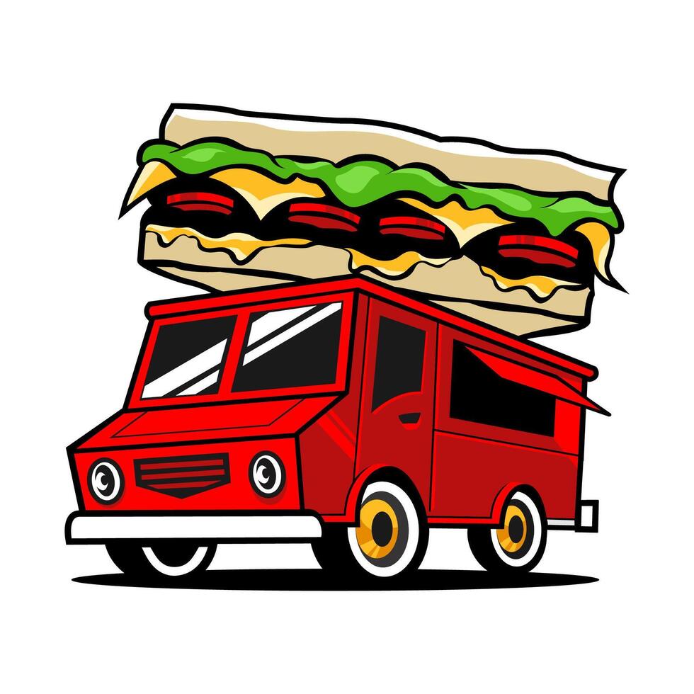 Sandwich Essen LKW Vektor Illustration