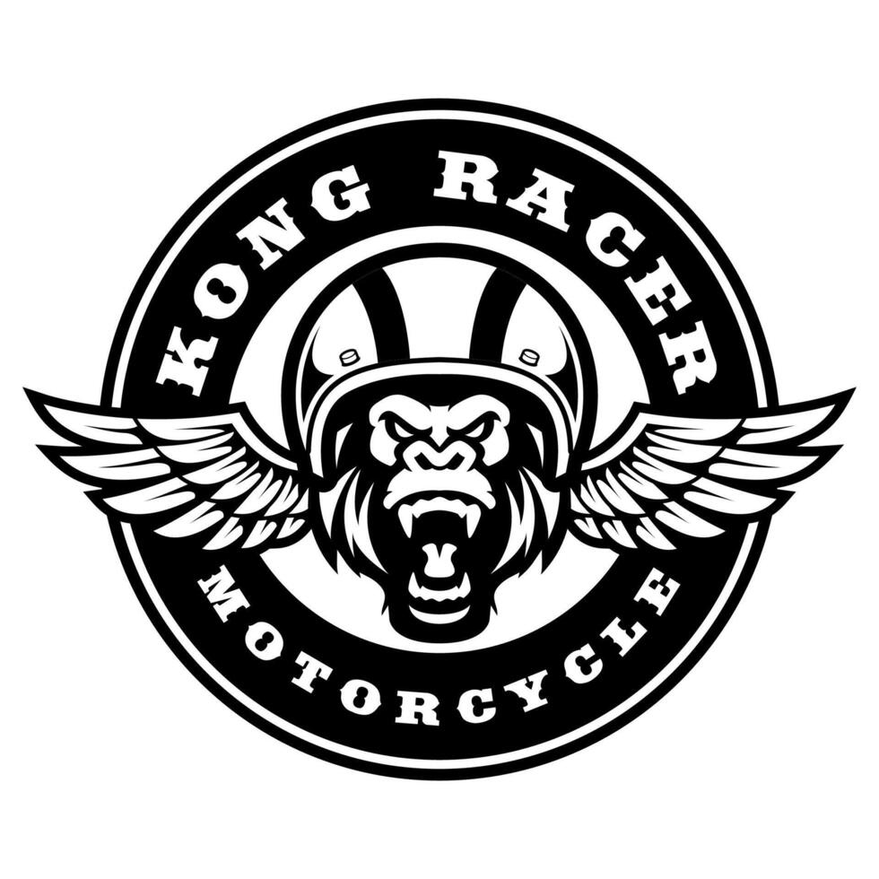 Gorilla Motorrad Logo Design Vorlage vektor